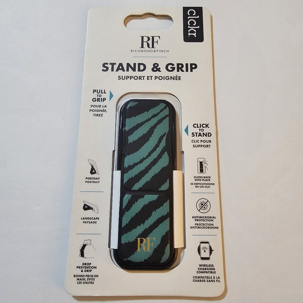 CLCKR Grip & Stand - Emerald Green Zebra (Richmond & Finch)
